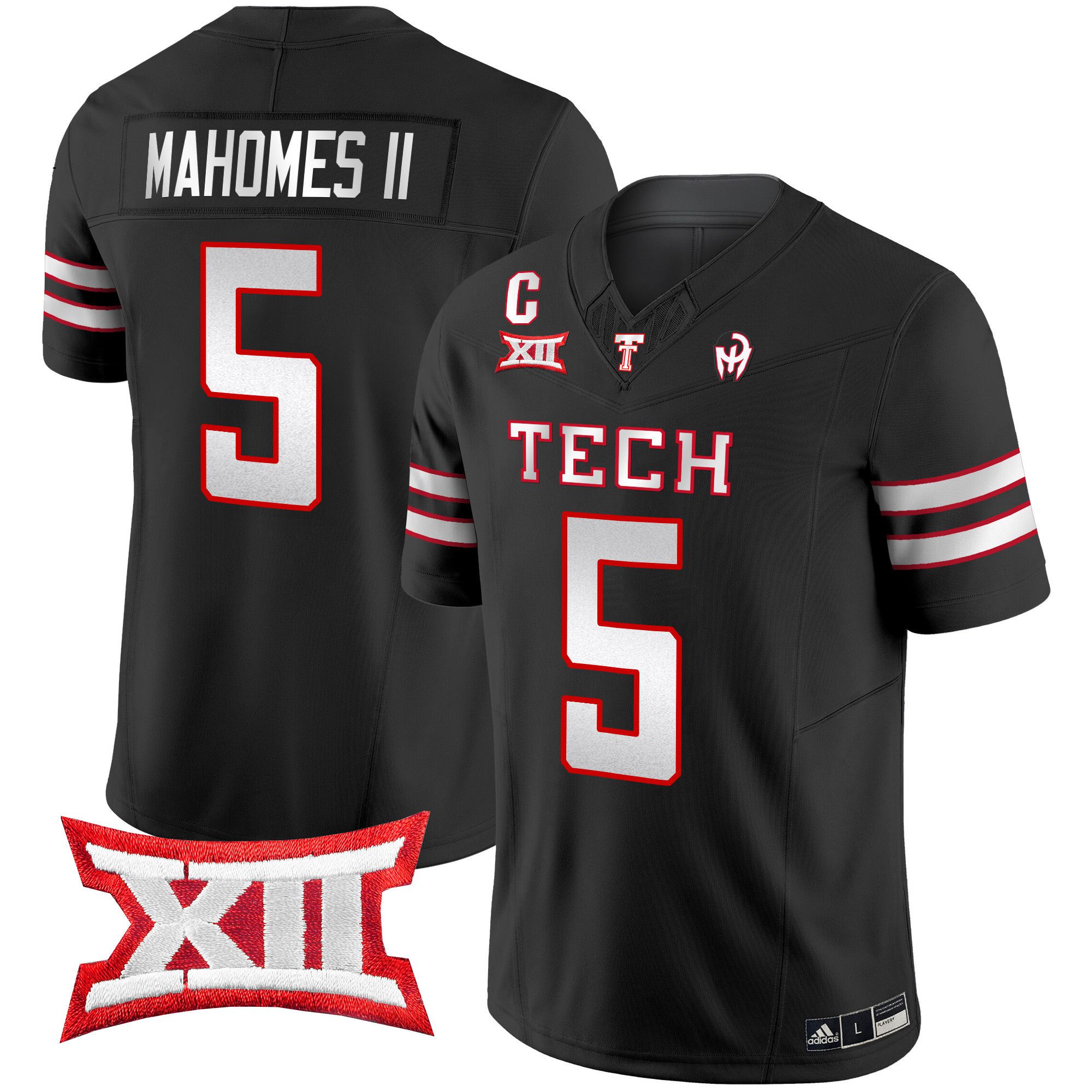 Men Texas Tech Red Raiders #5 Mahomes ii Black 2024 Patrick Mahomes Symbol Vapor Limited NCAA Jersey style 1->->NCAA Jersey
